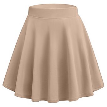 Zeagoo Women's High Waist Pleated Mini Skirt Stretchy Flared Skirt for Casual Daily Wear