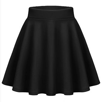 Zeagoo Women's High Waist Pleated Mini Skirt Stretchy Flared Skirt for Casual Daily Wear
