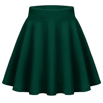 Zeagoo Women's High Waist Pleated Mini Skirt Stretchy Flared Skirt for Casual Daily Wear