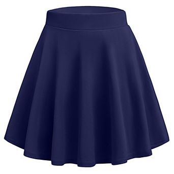 Zeagoo Women's High Waist Pleated Mini Skirt Stretchy Flared Skirt for Casual Daily Wear