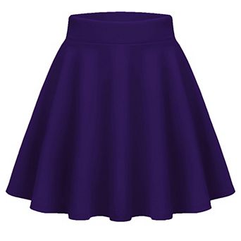 Zeagoo Women's High Waist Pleated Mini Skirt Stretchy Flared Skirt for Casual Daily Wear