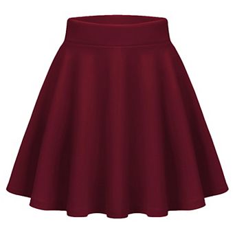 Zeagoo Women's High Waist Pleated Mini Skirt Stretchy Flared Skirt for Casual Daily Wear