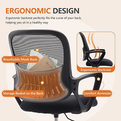 Tall Drafting Office Chair with Foot Ring, Fixed Armrests, Adjustable Height Swivel Chair