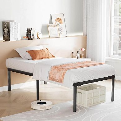 Heavy Duty Metal Bed Frame with Steel Slats, Platform Bed No Box Spring Needed
