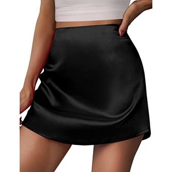 Zeagoo Skirts for Women Summer Skirts Casual Stain High Waist Silk Mini School Skirt Cute Skirt