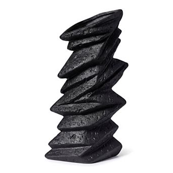 Modern Ceramic Vase for Home Decor Tall Matte White Ribbed Flower Vase 4.3"L x 3.0"W x 8.0"H