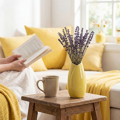 Modern Vase Matte Ribbed Decorative Flower Vase for Desktop Shelf Minimalist Boho Home Decor Accent