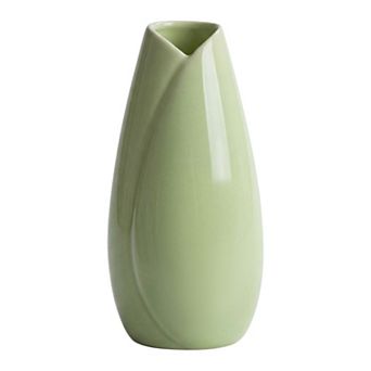 Modern Vase Matte Ribbed Decorative Flower Vase for Desktop Shelf Minimalist Boho Home Decor Accent
