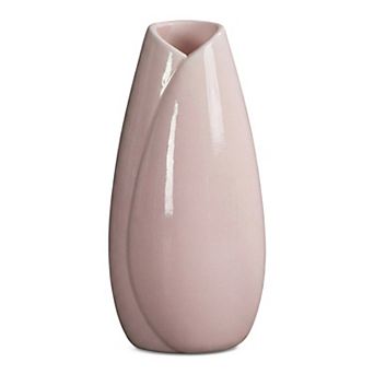 Modern Vase Matte Ribbed Decorative Flower Vase for Desktop Shelf Minimalist Boho Home Decor Accent