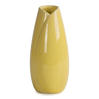 Modern Vase Matte Ribbed Decorative Flower Vase for Desktop Shelf Minimalist Boho Home Decor Accent