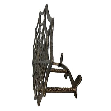 Spider Web XL Cast Iron Hose Holder, Bronze Outdoor Wall Mount