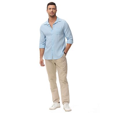 Men's Long Sleeve Shirt Casual Business With Button Down