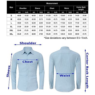Men's Long Sleeve Shirt Casual Business With Button Down
