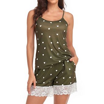 Women's Adjustable Spaghetti Strap Camisole & Shorts Pajama Set