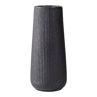 Ribbed Ceramic Vase for Flowers, Modern Decorative Flower Vase, Matte Fluted Vase for Centerpiece