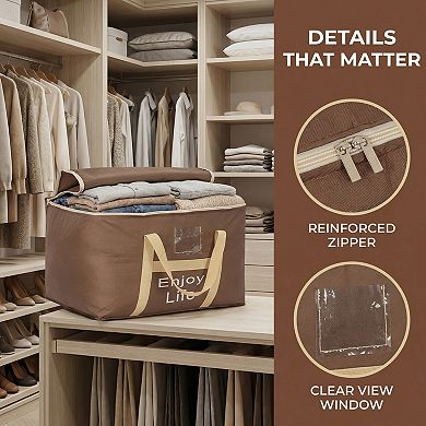 Foldable Storage Bags for Clothes - Organize and Store Clothing, Comforters, and More with Handles