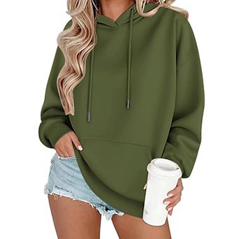 Zeagoo Women's Loose Fit Long Sleeve Hooded Pullover Sweatshirt Casual Fall Winter Tops