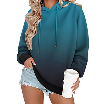 Zeagoo Women's Loose Fit Long Sleeve Hooded Pullover Sweatshirt Casual Fall Winter Tops