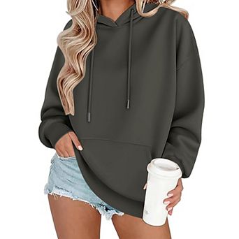 Zeagoo Women's Loose Fit Long Sleeve Hooded Pullover Sweatshirt Casual Fall Winter Tops