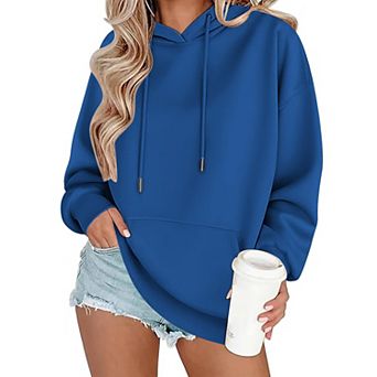 Zeagoo Women's Loose Fit Long Sleeve Hooded Pullover Sweatshirt Casual Fall Winter Tops