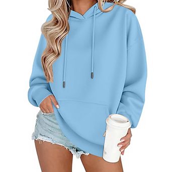 Zeagoo Women's Loose Fit Long Sleeve Hooded Pullover Sweatshirt Casual Fall Winter Tops