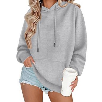 Zeagoo Women's Loose Fit Long Sleeve Hooded Pullover Sweatshirt Casual Fall Winter Tops