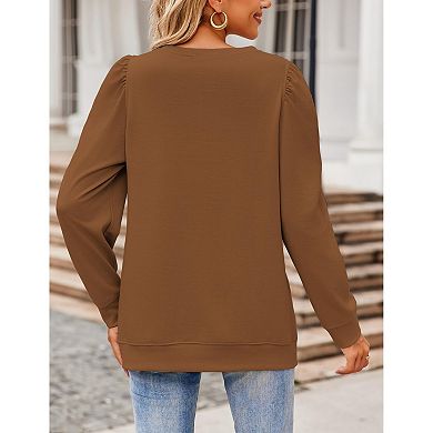 Zeagoo Women's Long Sleeve Crew Neck Tunic Tops Casual Loose Fall Sweatshirts