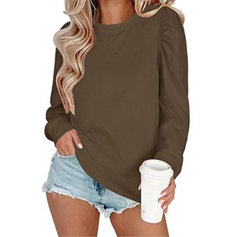 Zeagoo Women's Long Sleeve Crew Neck Tunic Tops Casual Loose Fall Sweatshirts