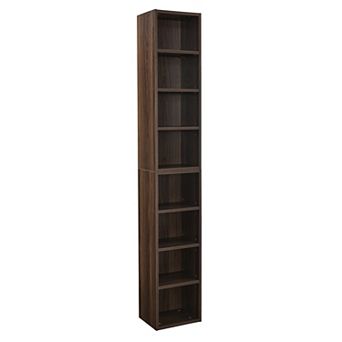 8 tier Slim Bookshelf, 70.9" Adjustable Tall Display Storage Cabinet for Books, CDs & Decor