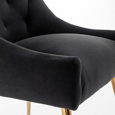 SEYNAR Modern Dining Chairs Set of 2, Upholstered Accent Chair Tufted Back Chair with Back Pull