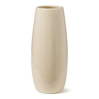 Modern Ceramic Flower Vase Matte Ribbed Cylinder Vase Boho Decorative Vases for Home Decor