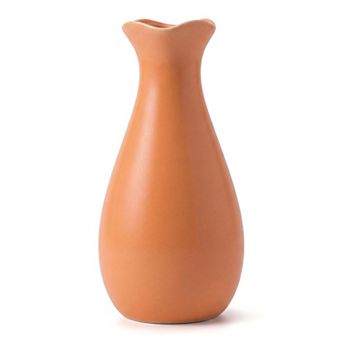 Small Ceramic Bud Modern Cylinder Vase Matte Ribbed Decorative Flower Vase for Desktop Bathroom