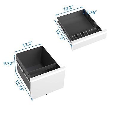 3 Drawer Mobile File Cabinet with Lock,Metal Filing Cabinets for Home Office Organizer