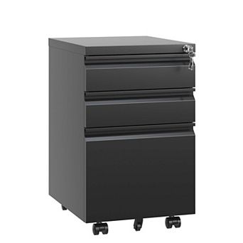 3 Drawer Mobile File Cabinet with Lock,Metal Filing Cabinets for Home Office Organizer