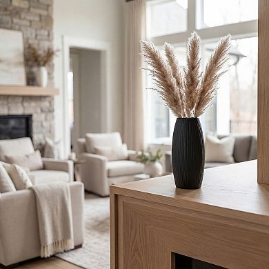 Modern Vase for Home Decor Tall Matte Ribbed Flower Vase Large Decorative Vase Centerpiece for Table