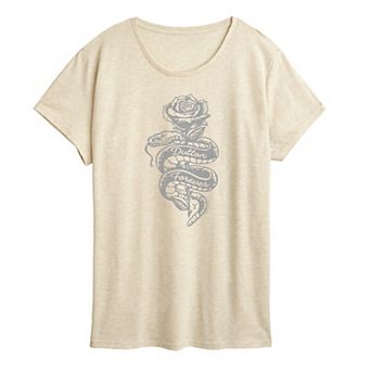 Women's Yellowstone Dutton Forever Snake & Rose Graphic Tee