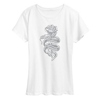 Women's Yellowstone Dutton Forever Snake & Rose Graphic Tee