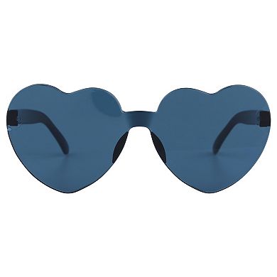 Heart Shape Rimless Sunglasses Translucent Gradient Color Trendy Versatile Sun Glasses UV Protection