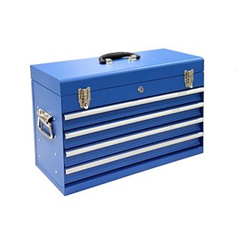 21" Heavy Duty Metal Tool Box with 4 Drawers, Lockable & Portable Tool Organizer