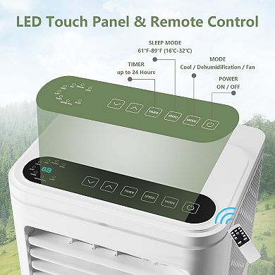 ANIXOL 10,000 BTU Portable Air Conditioner 3-in-1 with Remote and LED Display