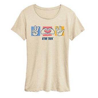 Women's Star Trek Peace, Love, Vulcan Salute Graphic Tee