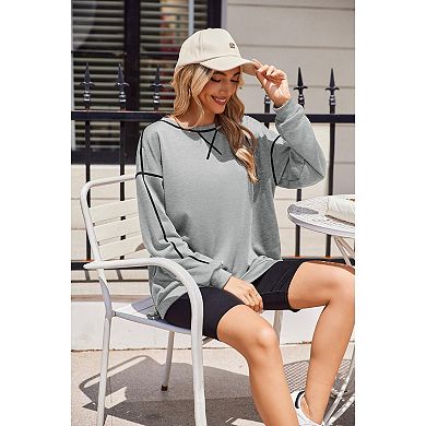 Zeagoo Women's Oversized Crewneck Long Sleeve Tunic Sweatshirts Casual Loose Fit Fall Pullover Tops