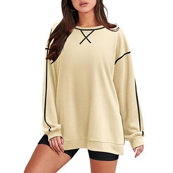 Zeagoo Women's Oversized Crewneck Long Sleeve Tunic Sweatshirts Casual Loose Fit Fall Pullover Tops