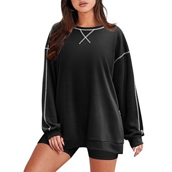 Zeagoo Women's Oversized Crewneck Long Sleeve Tunic Sweatshirts Casual Loose Fit Fall Pullover Tops