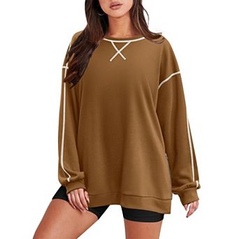 Zeagoo Women's Oversized Crewneck Long Sleeve Tunic Sweatshirts Casual Loose Fit Fall Pullover Tops