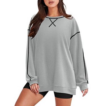 Zeagoo Women's Oversized Crewneck Long Sleeve Tunic Sweatshirts Casual Loose Fit Fall Pullover Tops