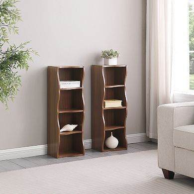 8-Tier Slim Bookshelf, 70.9" Adjustable Display Storage Cabinet for Books, CDs & Home Decor