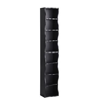 8 tier Slim Bookshelf, 70.9" Adjustable Display Storage Cabinet for Books, CDs & Home Decor