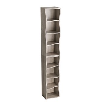 8 tier Slim Bookshelf, 70.9" Adjustable Display Storage Cabinet for Books, CDs & Home Decor