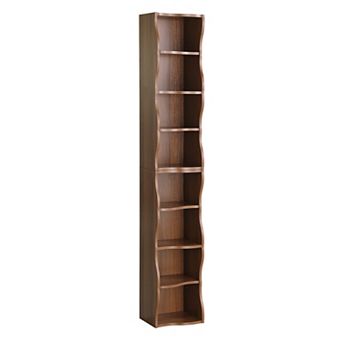 8 tier Slim Bookshelf, 70.9" Adjustable Display Storage Cabinet for Books, CDs & Home Decor